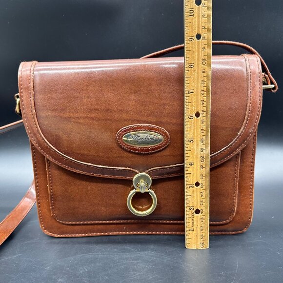 Vintage Purse Shoulder Bag Crossbody 1990s Marchino Toggle Brown Gold Toned Y2K - Picture 12 of 13